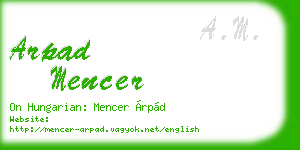 arpad mencer business card