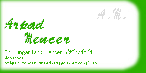 arpad mencer business card